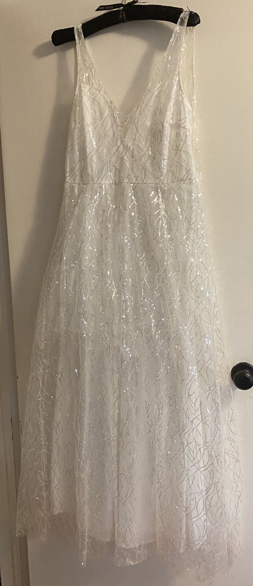 White formal sparkle dress wedding gown