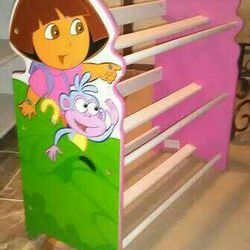 Dora the explorer shoe rack/bookcase! Hard to find item! 