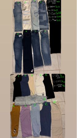 Size 10-12 girl pants total 19 pairs