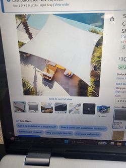 Blue large 20 foot by 20 foot sun shade. . Was  110 new