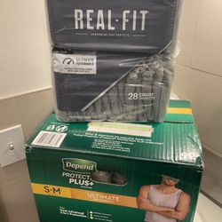 Depend Real Fit Incontinence Underwear for Men, Maximum Absorbency,  Disposable, Small/Medium, Grey, 56 Count (Packaging May Vary)