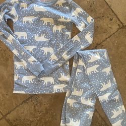 Hanna Andersson Polar Bear Blue Pajama Set Child 12 Excellent
