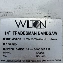 Tradesman bandsaw 14”