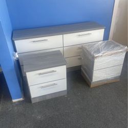 Dresser And 2 Nightstands - Cómoda Y 2 Mesitas De Noche 
