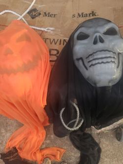 Halloween Skeleton Mask and Pumpkin Decoration Set ready for your party event