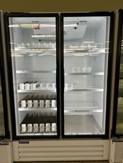 6 UNITS of VERY GOOD CONDITION TWO GLASS DOOR REFRIGERATORS.