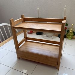 Bamboo Organizer Shelves With Drawer 
