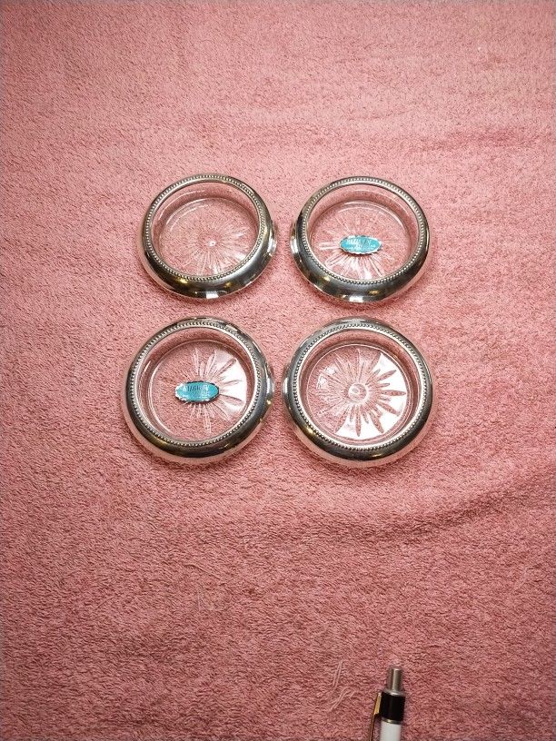 Vintage Baldwin Sterling Coasters