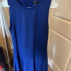 EUC MNG Casuals blue sleeveless knee length/ midi skater casual dress