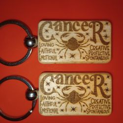 Keychain Horoscope Cancer Design Engraved