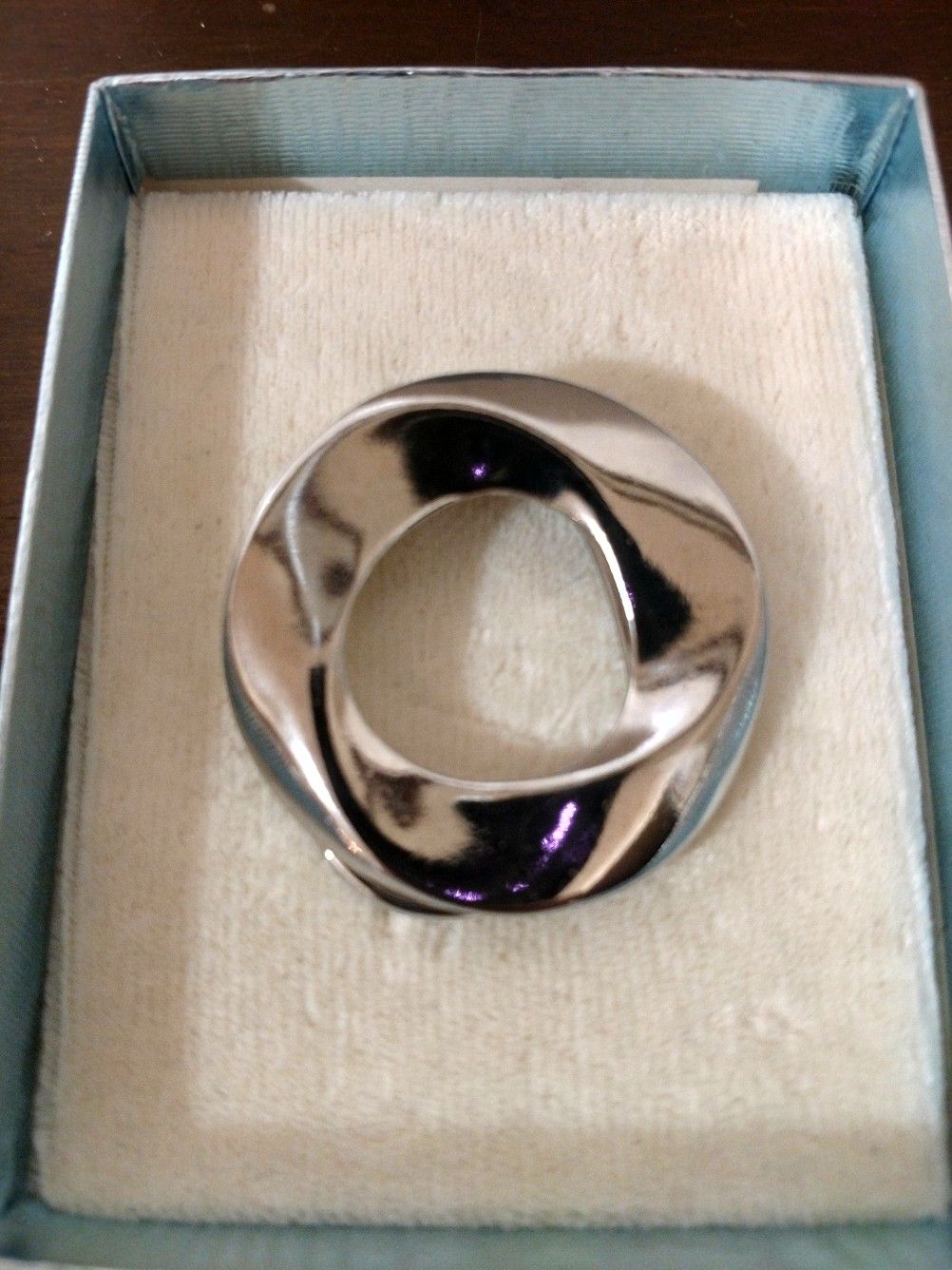 Twisted Silver Brooch Ring
