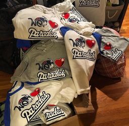 We love Parades, custom shirts by a local artist