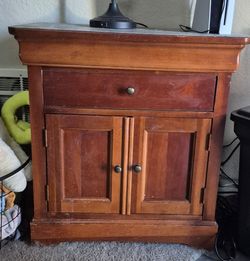 FREE!! Set of 2 Wood Nightstand with Drawer and Cabinet