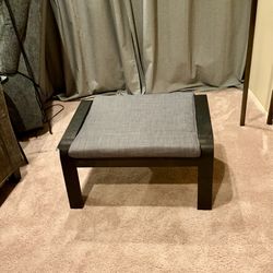 NEW IKEA POÄNG Ottoman (black-brown) with Skiftebo (dark gray) Cushion