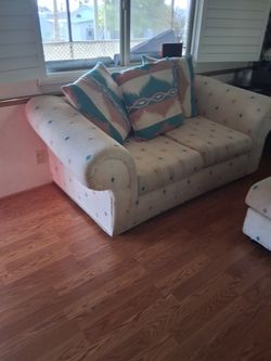 Oversized Loveseat with Southwestern Pattern