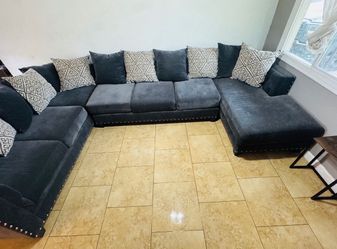 Large gray couches