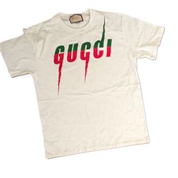 🟢AUTHENTIC Gucci Lightning Bolt Tee White/Red/Green