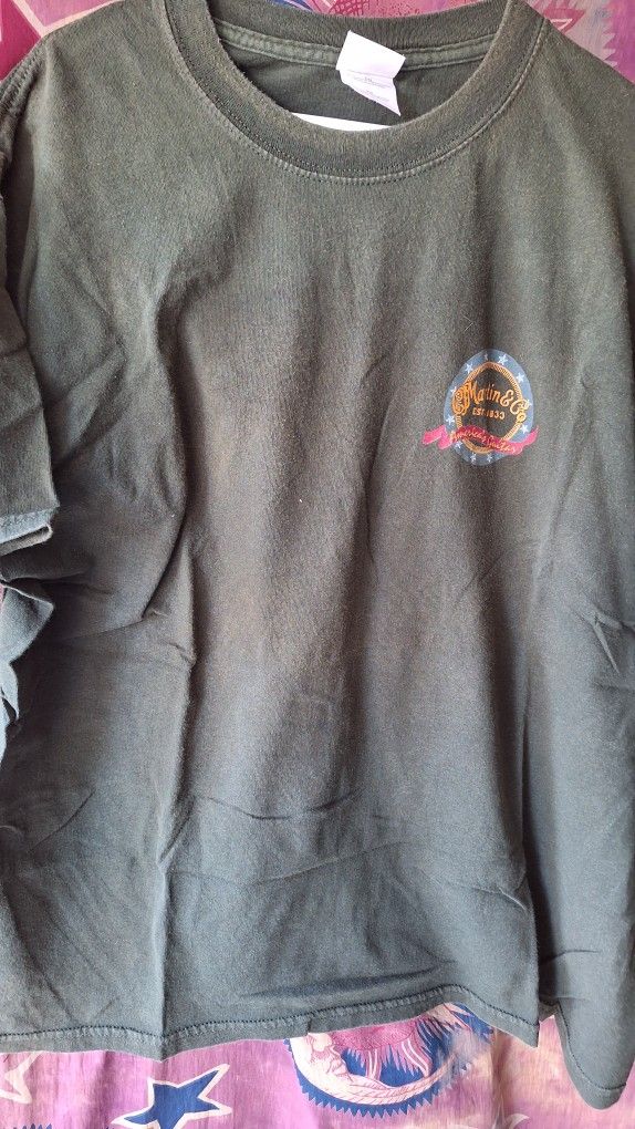 Vintage Martin & Co Guitars Dark Green T Shirt Size XL
