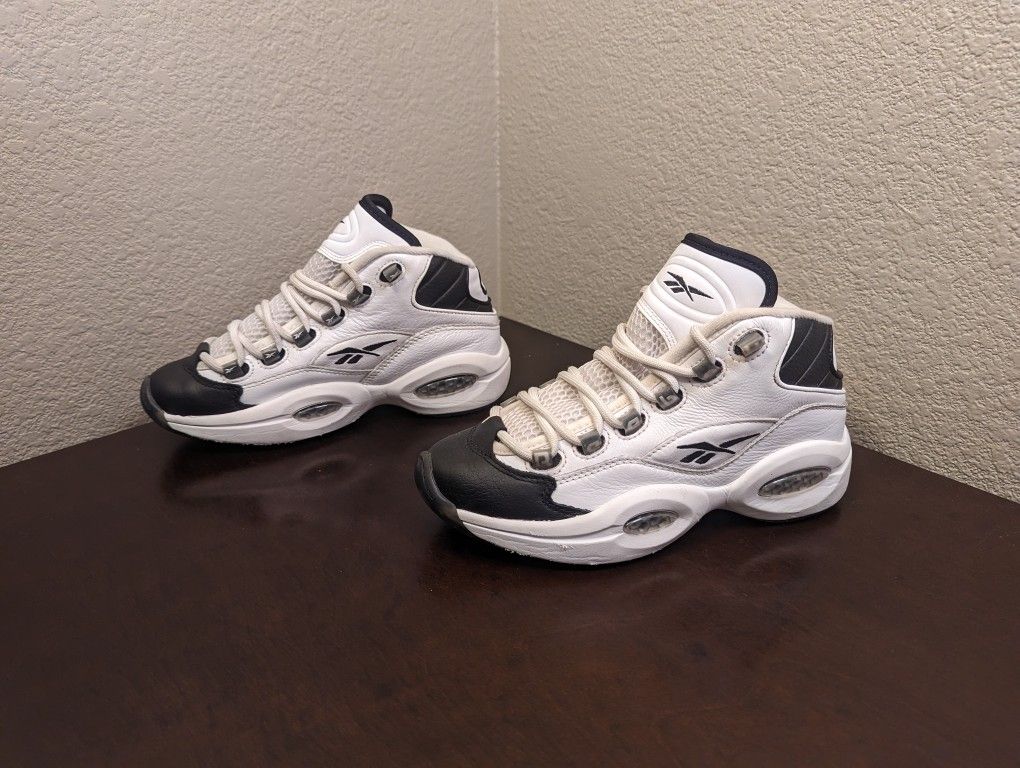 Reebok Question J “Why Not Us?” Youth Size 4.5 Black White GW5229