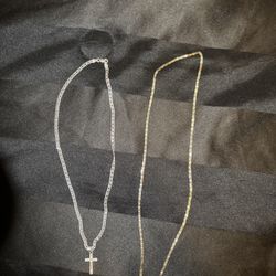 14k Gold And Sterling Silver Chain