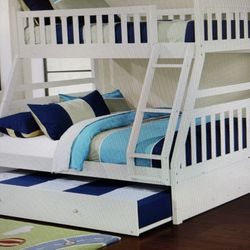 Twin Over Full Bunk Bed ( Mattresses, Trundle Not Included) 