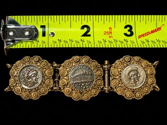 Rare & Stunning Wearable Art – Antique/Vintage High-Purity 950 Silver Gilt Panel Bracelet