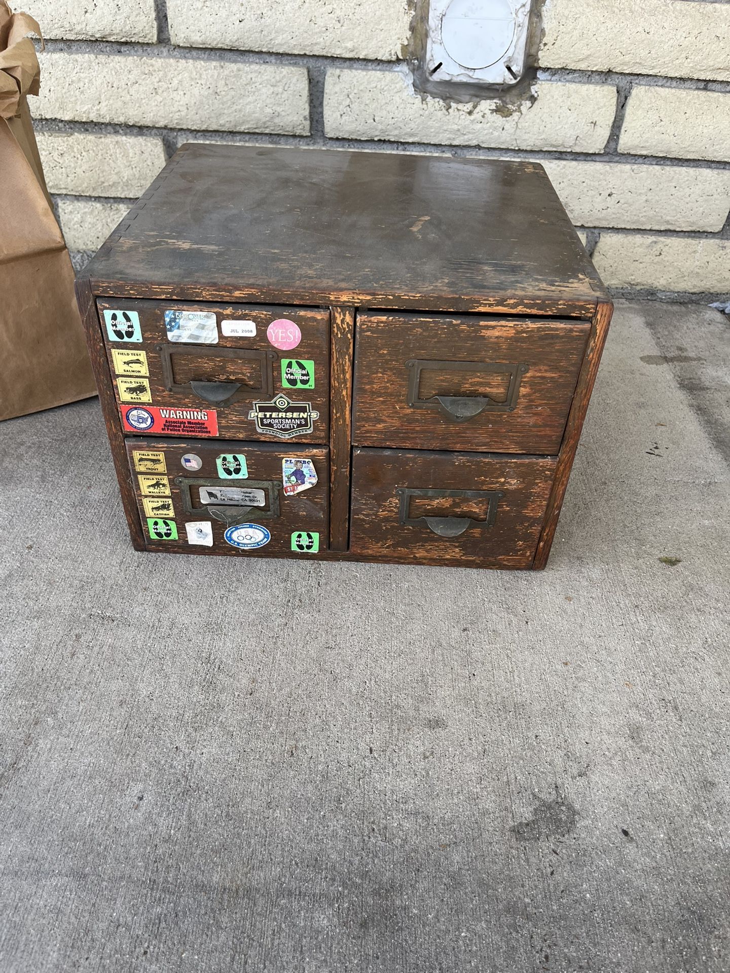 Old Vintage Filing Cabinet Box