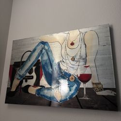 Two Canvas Paris Couture Paintings 