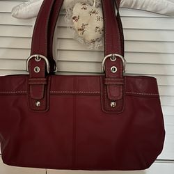 Coach Purse-red Leather with Bag-new Condition 