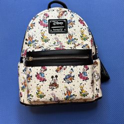 Loungefly Disney Exclusive Sensational Six (Mickey, Minnie, Donald, Daisy, Pluto, Goofy and Friends Chip and Dale) Flowers Mini Backpack - NWTs   