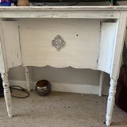 Antique White Desk With Storage