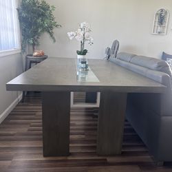 Large Grey Wooden Dining Table