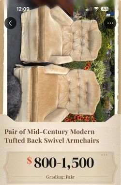 Beige swivel chairs