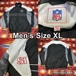 Vintage NFL Raiders SI Sports Illustrated Full Zip Windbreaker Men’s Size XL
