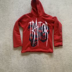 TRAITOR CROPPED RED HOODIE