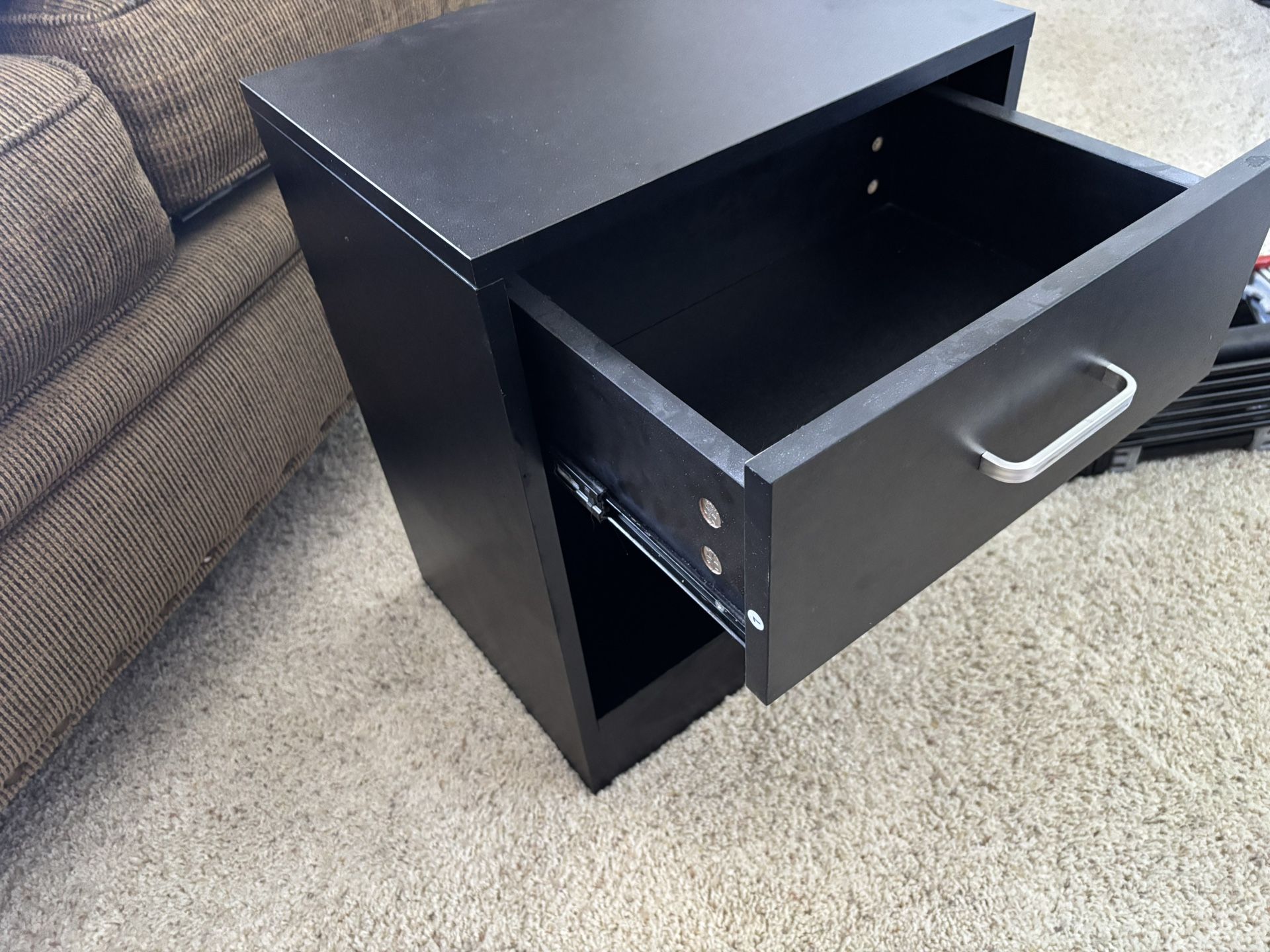 Black Wooden Bedside Table