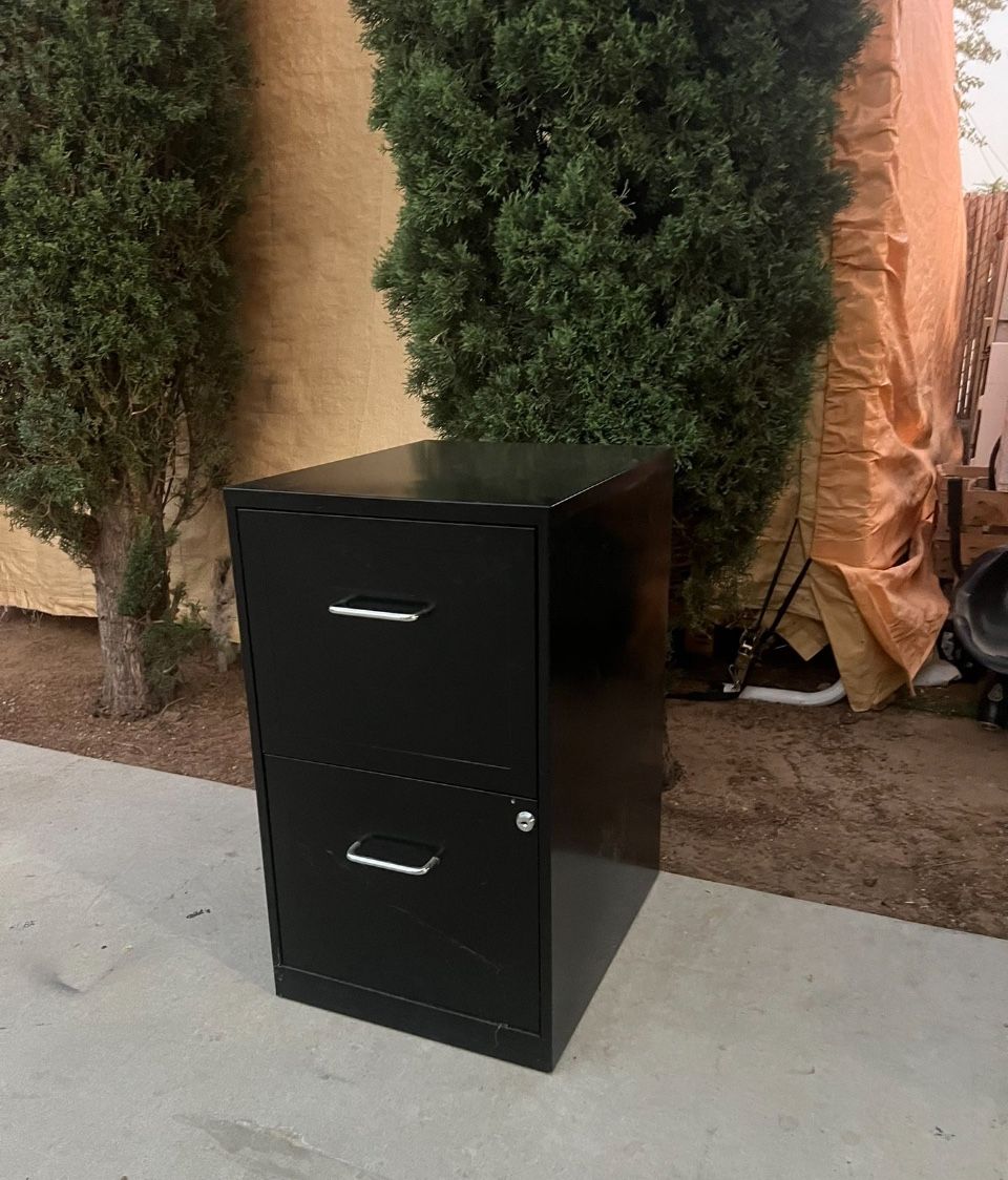 Black 2-Drawer Filing Cabinet!