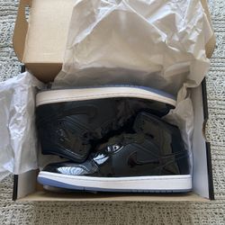 Size 9.5 Jordan 1 Mid Space Jam Colors