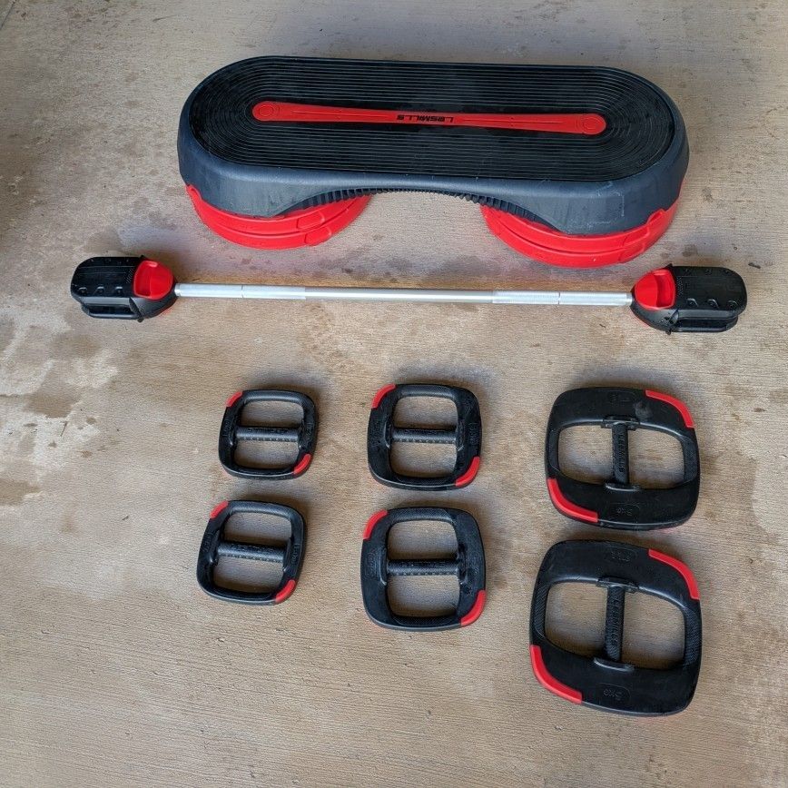 Les Mills Weights, Bar, and Step Platform Bundle -Body Pump for