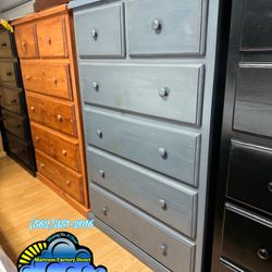 Grey Jumbo Double Knob Dresser Gris Cajonera Comoda 