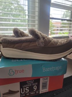 Size 9 - slip-on clogs, taupe color