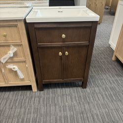 24” Bathroom Vanity In Dark Wood Color 