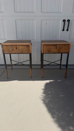Solid Walnut Nightstands, Pair, by Crump & Kwash