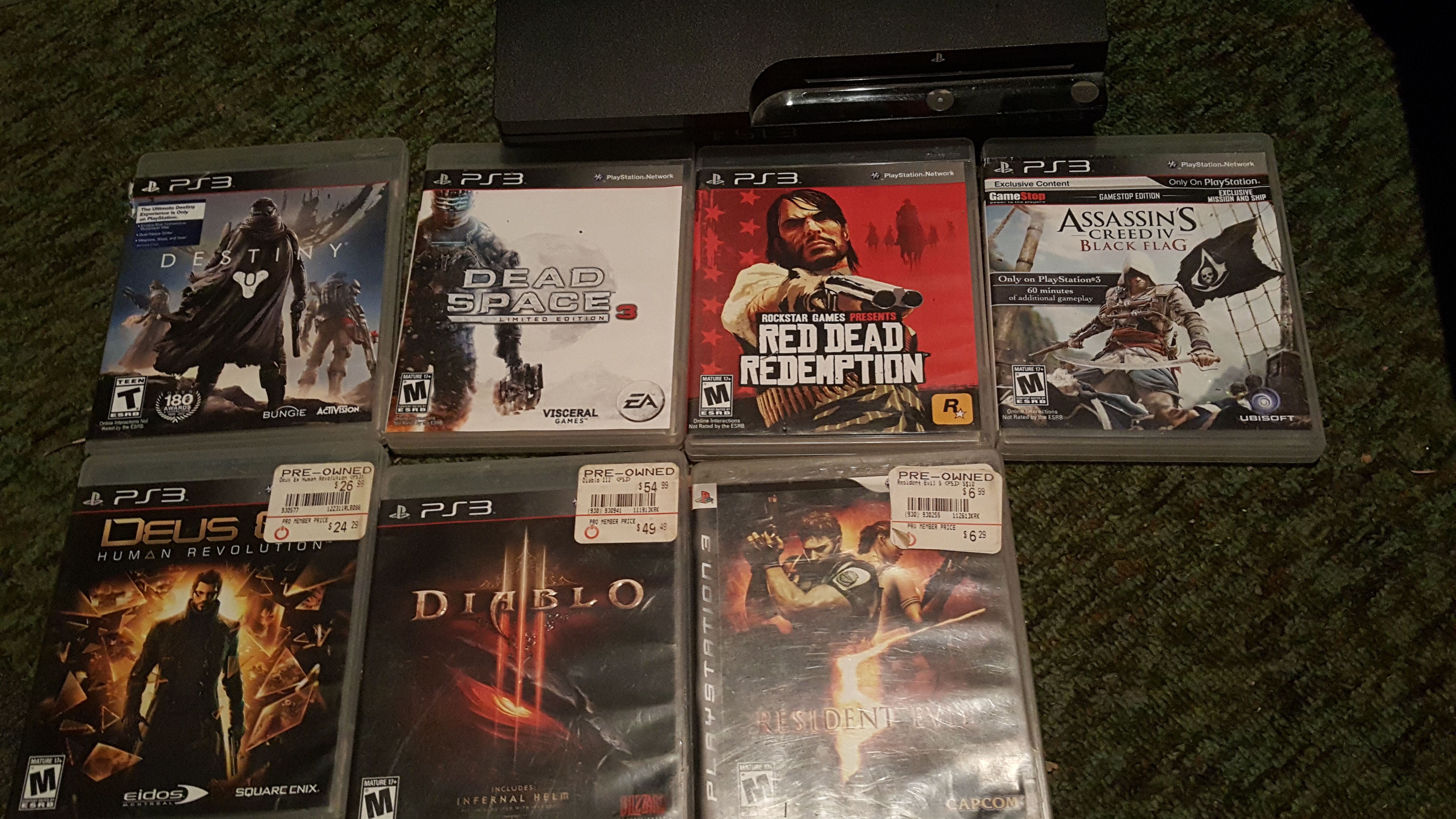 Ps3 with cords and 6 games