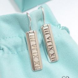 Tiffany & Co Atlas Hook Earrings Sterling Silver 