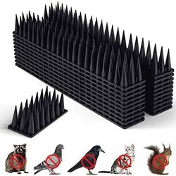 new Bird Spikes, 19 Pack Pigeon Deterrent for Small Birds Raccoon Cats Defender for Outside to Keep Squirrel Away, Plastic Fence Spike for Roof Black 