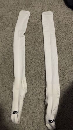 White And Purple Football Scrunch Socks