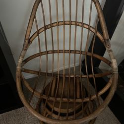 Vintage Bamboo Swivel Egg Chair