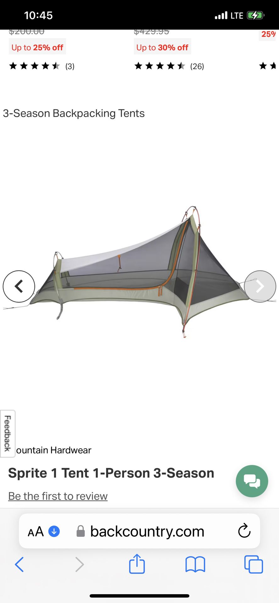 Backpacking Tent And NeoAir Thermarest
