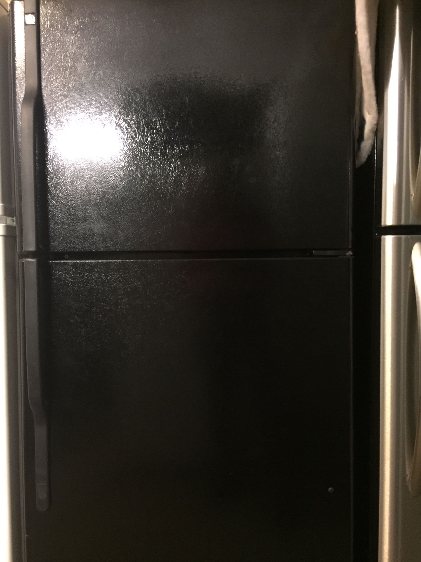 Top freezer black refrigerator